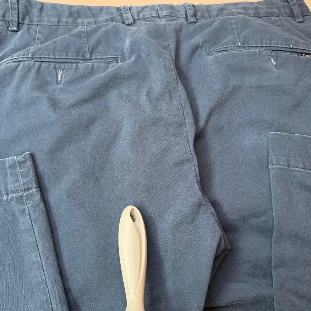Polo Ralph Lauren Stretch Tailored Slim Fit Chinos Mens 35x30 Navy Office Preppy